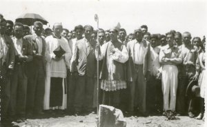 Baubeginn der Pfarrschule in der Gemeinde Pedras Altas - 1949